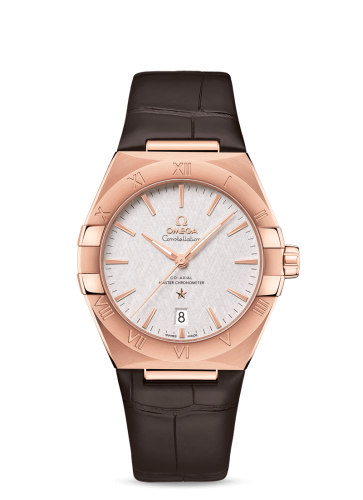 Omega Constellation Master Chronometer 39 Sedna / Silver / Alligator